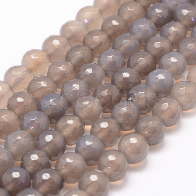 Natural Grey Agate Bead Strands G-K155-D-6mm-F01-1