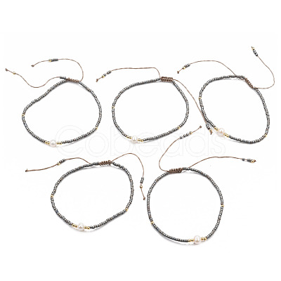 Adjustable Nylon Cord Braided Bead Bracelets BJEW-P256-B32-1
