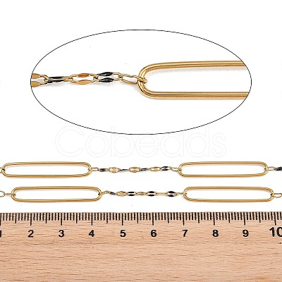304 Stainless Steel Enamel Dapped Chain Oval Link Chains CHS-K021-15G-07-1
