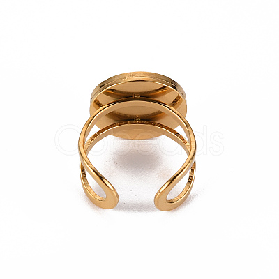 201 Stainless Steel Cuff Ring Findings STAS-S080-040C-G-1
