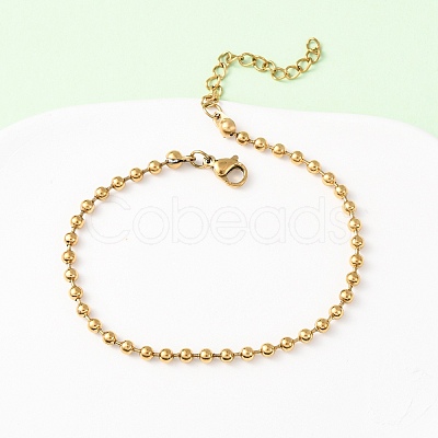 304 Stainless Steel Ball Chain Bracelets BJEW-C134-01C-G-1