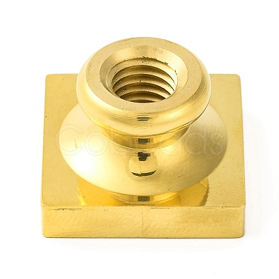 Golden Tone Square Wax Seal Brass Stamp Heads AJEW-Z034-01G-07-1