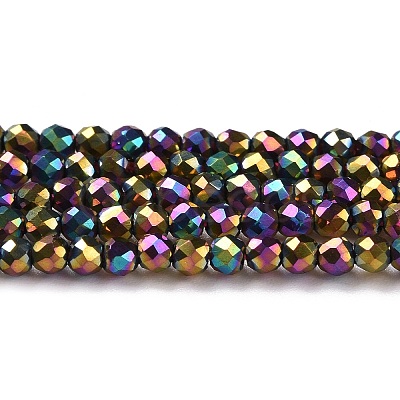 Electroplate Glass Beads Strands GLAA-H021-01A-FP13-1