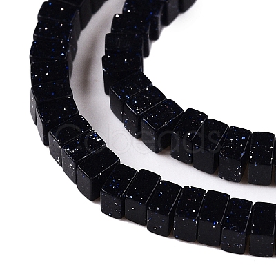 Synthetic Blue Goldstone Beads Strands G-N342-68-1