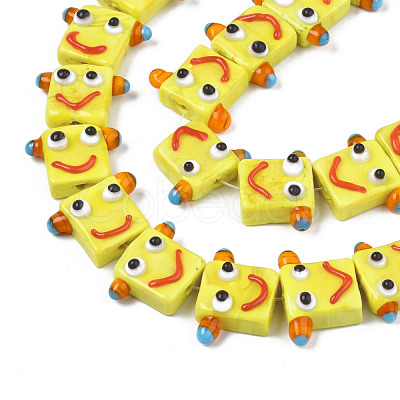 Handmade Bumpy Lampwork Beads Strands LAMP-N021-035D-1
