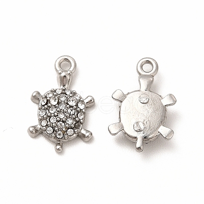 316 Surgical Stainless Steel with Crystal Rhinestone Charms STAS-G305-06P-1