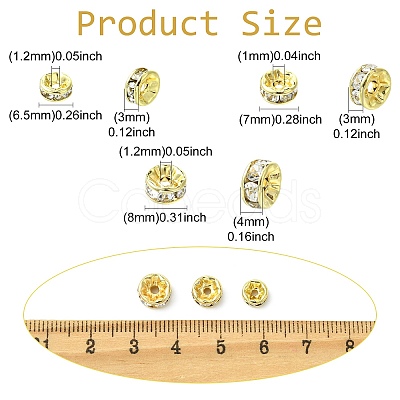 30Pcs 3 Styles 316 Surgical Stainless Steel Rhinestone Spacer Beads STAS-CJ0003-64-1