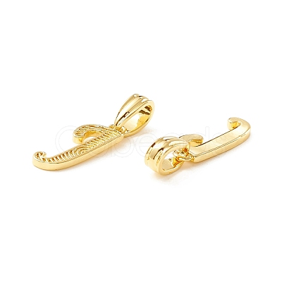 Rack Plating Eco-Friendly Brass Letter Pendants KK-K265-02G-J-1