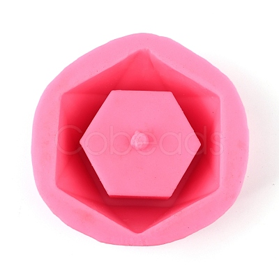 3D Hexagon Flower Pot Food Grade Silicone Mold DIY-K024-04-1