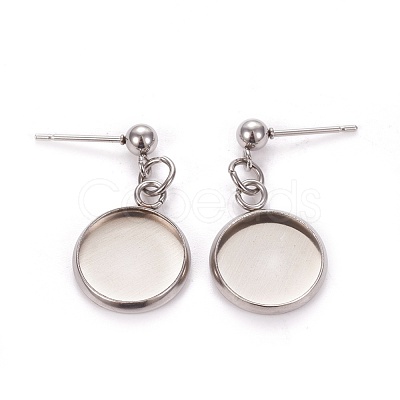 Tarnish Resistant 304 Stainless Steel Stud Earring Settings STAS-L226-019G-P-1
