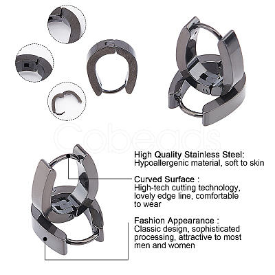 10 Pairs 304 Stainless Steel Hoop Earrings EJEW-UN0001-73-1