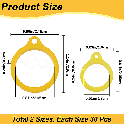 60Pcs 2 Style Silicone Pendant SIL-GF0001-43A-1