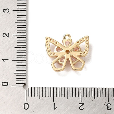 Brass Micro Pave Clear Cubic Zirconia Charms LS-KK-G499-08G-1