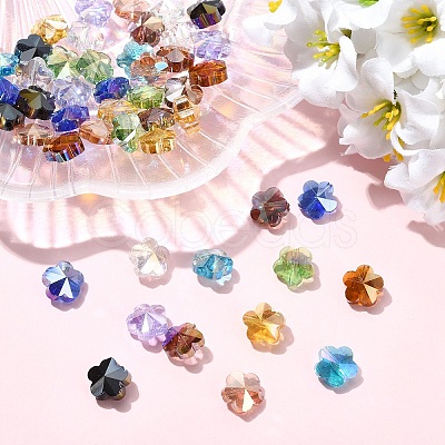 50Pcs 10 Colors Electroplate Glass Beads Strands EGLA-YW0005-69-1