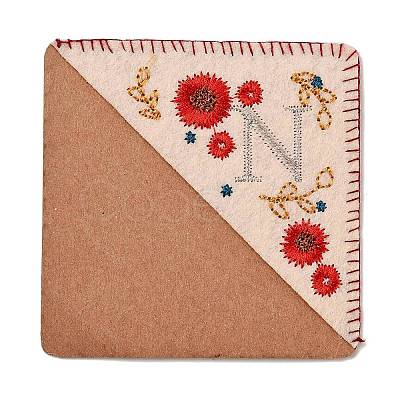 4Pcs Letter Personalized Hand Embroidered Corner Bookmarks JX587N-1
