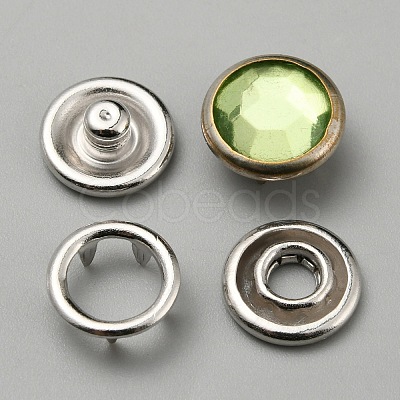 4Pcs Brass & Resin Snap Button BUTT-WH0028-79H-1