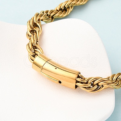 10MM 304 Stainless Steel Rope Chain Necklaces NJEW-C099-07A-G-1