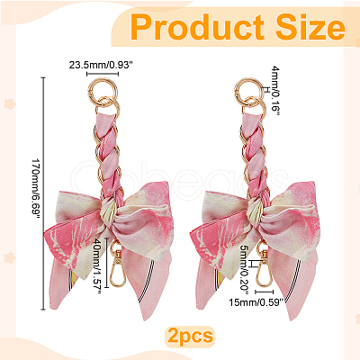 2Pcs Polyester Bowknot Bag Extension Chains PURS-ME0001-01A-1