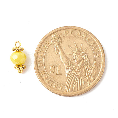 Electroplate Glass Beads Pendant PALLOY-JF01344-04-1