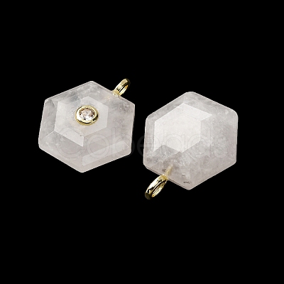 Natural Quartz Crystal Pendants G-P588-02G-11-1