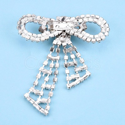 Crystal Rhinestone Bowknot Lapel Pin JEWB-T002-33S-1