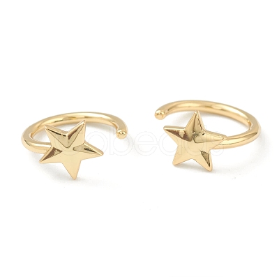 Brass Cuff Earrings EJEW-L234-032G-1