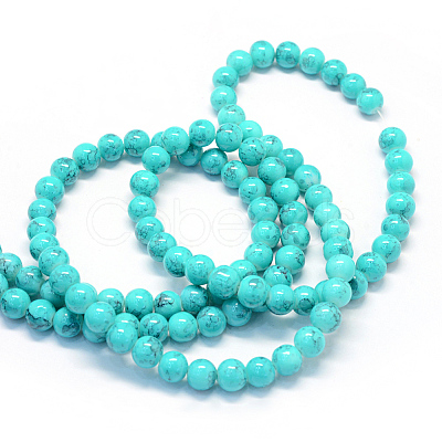 Baking Paint Glass Round Bead Strands DGLA-Q019-8mm-56-1
