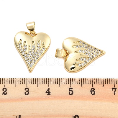 Brass Pave Clear Cubic Zirconia Pendants KK-U009-05H-G-1