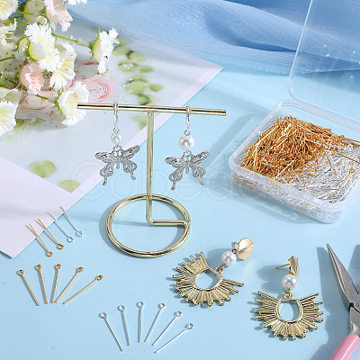 600Pcs 2 Colors Brass Eye Pin KK-SP0001-68A-1