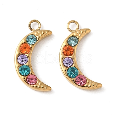 304 Stainless Steel Rhinestone Pendants STAS-K306-24G-01-1