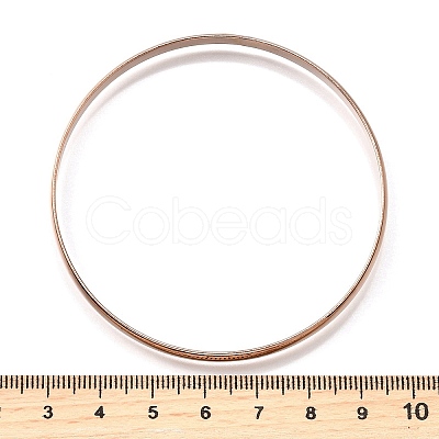 304 Stainless Steel Plain Bangles for Women BJEW-V004-02A-RG-1