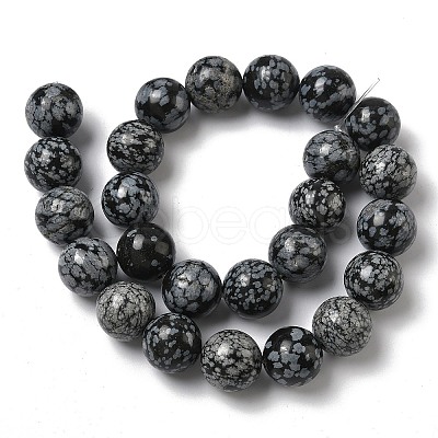 Natural Snowflake Obsidian Beads Strands G-F818-A10-16mm-1