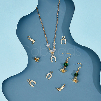 12Pcs 3 Styles Brass Charms KK-BC0014-55-1