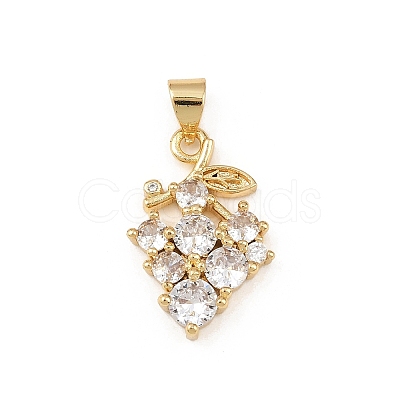 Brass Pave Cubic Zirconia Pendants X1-KK-F919-28G-03-1