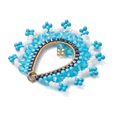 Glass Seed Beads Big Pendants PALLOY-MZ00410-02-1
