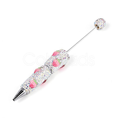 Resin & Polymer Clay Pave Rhinestone Ball-Point Pen AJEW-T013-04G-1