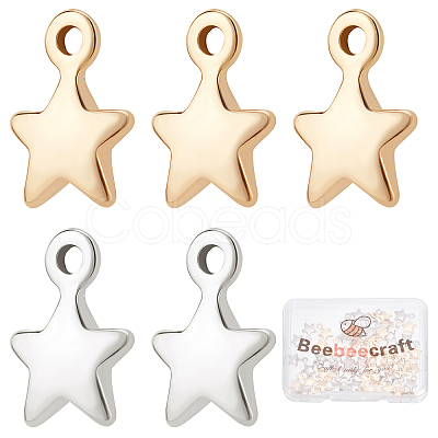 60Pcs 2 Colors Brass Charms KK-BBC0002-52-1