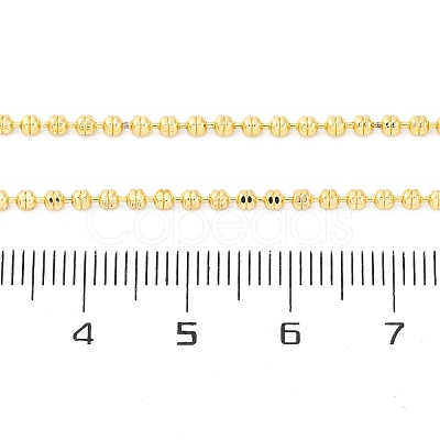 Brass Rondelle Link Chain Necklaces for Women X-NJEW-K282-04G-1