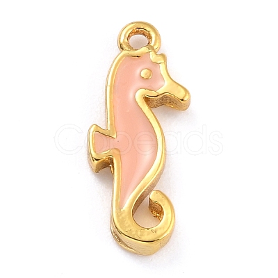 Golden Brass Enamel Pendants KK-P197-19B-G-1