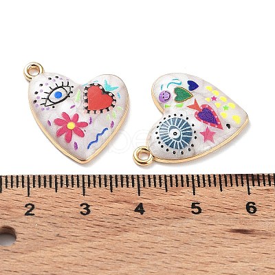 Rack Plating Alloy Enamel Pendants X-FIND-E043-01KCG-1