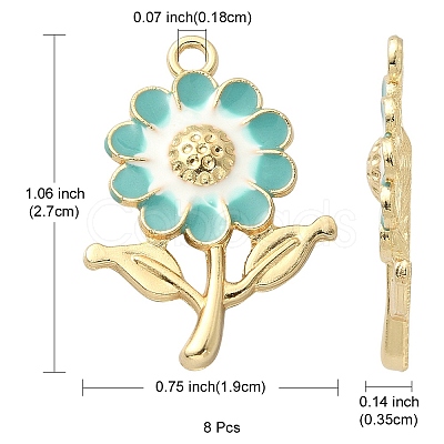 8Pcs Alloy Enamel Pendants ENAM-YW0002-31C-1