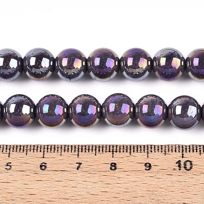 Electroplate Opaque Glass Beads Strands LS-GLAA-T032-P10mm-AB15-1