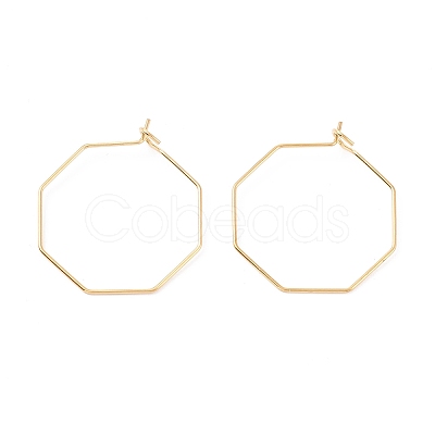 Ion Plating(IP) 316 Stainless Steel Hoop Earrings Findings STAS-C029-02G-1