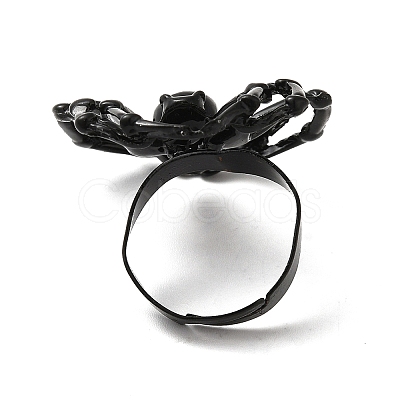 Alloy Spider Adjustable Ring for Halloween RJEW-O048-01EB-1