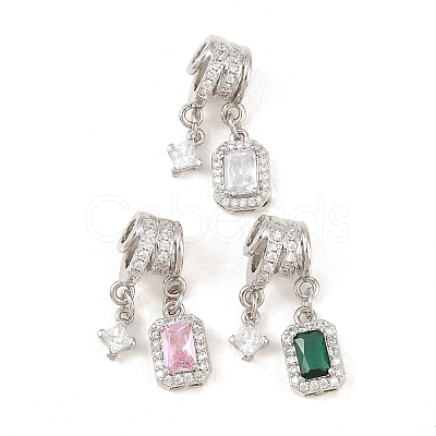 Brass Micro Pave Cubic Zirconia Pendants KK-Z151-17P-1