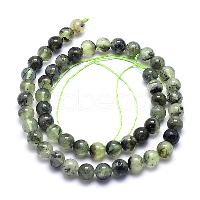 Natural Prehnite Beads Strands G-K224-03-8mm-1