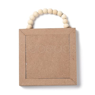Wooden Square Wall Pendant Decorations HJEW-Z004-01B-1