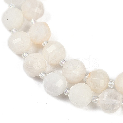 Natural White Moonstone Beads Strands G-G182-B09-05-1