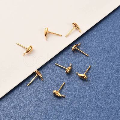 Brass Stud Earring Findings KK-F824-004G-1