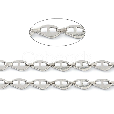 Tarnish Resistant 304 Stainless Steel Mariner Link Chains STAS-H145-08P-1